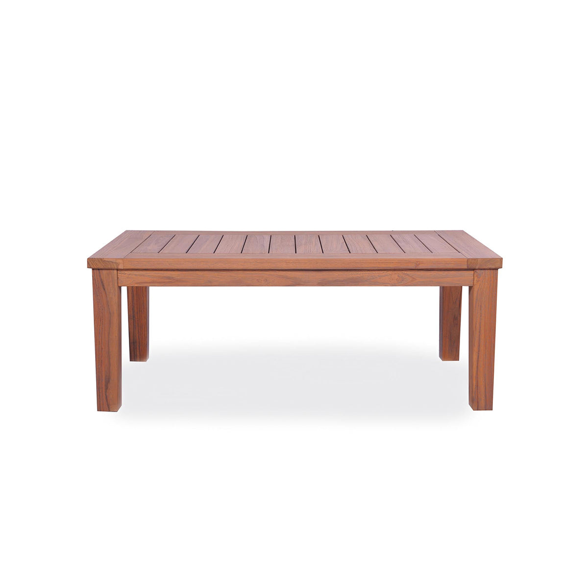 Lloyd Flanders Teak 45" Rectangular Tapered Leg Cocktail Table in Antique Gray Finish