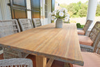 Lloyd Flanders Teak 94" Ceramic Top Dining Table in Antique Gray Finish