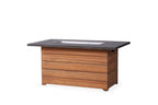 Lloyd Flanders Teak 52" Rect. Fire Table with Faux Concrete Top in Antique Gray Finish
