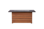 Lloyd Flanders Teak 52" Rect. Fire Table with Faux Concrete Top in Antique Gray Finish