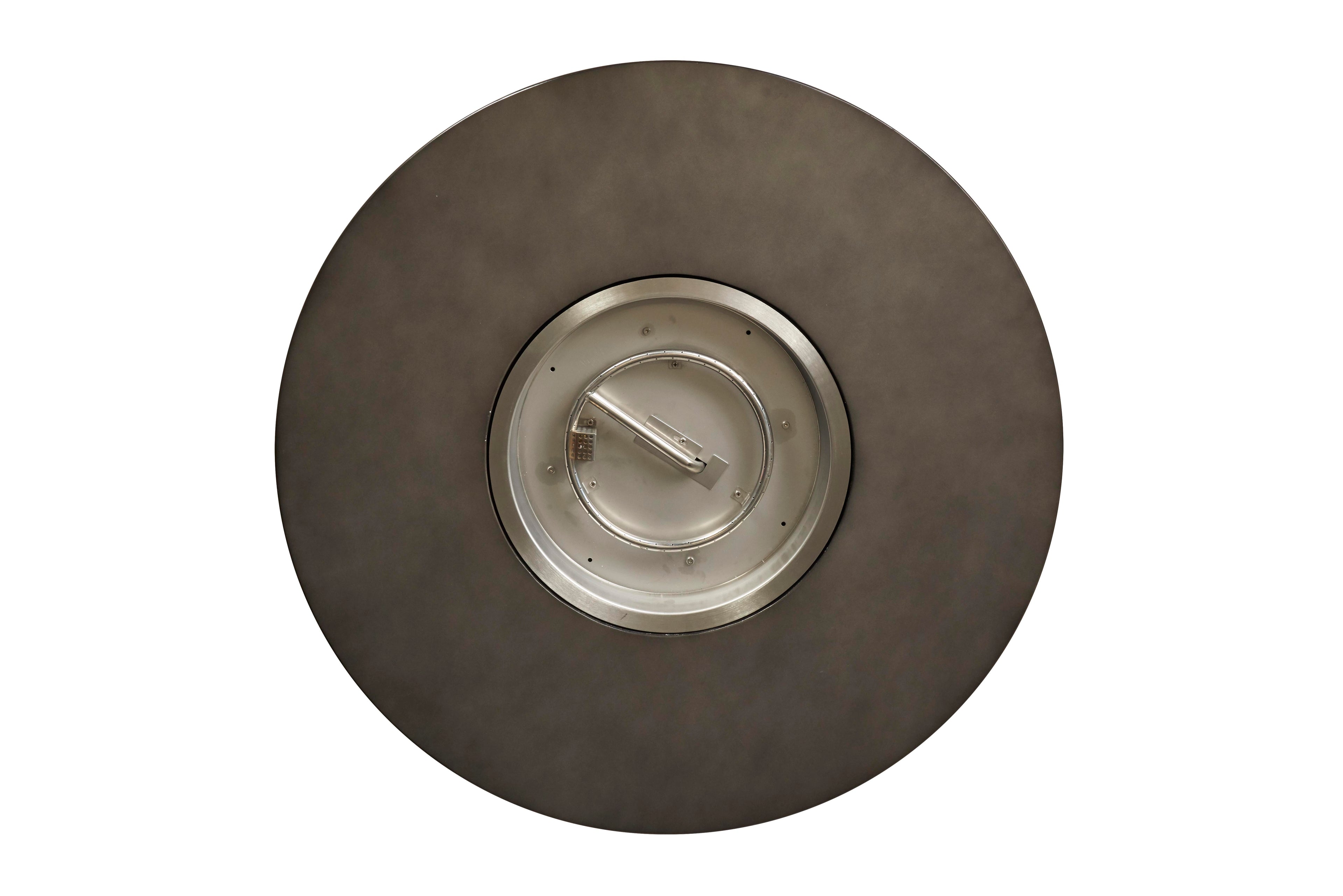 Lloyd Flanders Teak 48" Hexagonal Fire Table with Faux Concrete Top in Antique Gray Finish