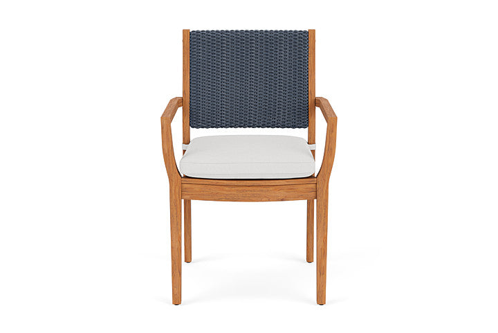 Lloyd Flanders Teak Loom Back Dining Armchair