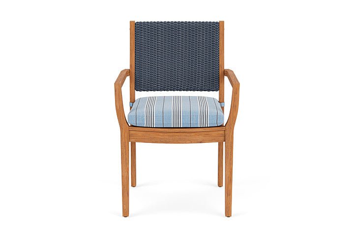 Lloyd Flanders Teak Loom Back Dining Armchair