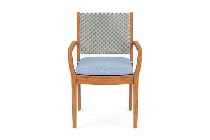Lloyd Flanders Teak Loom Back Dining Armchair