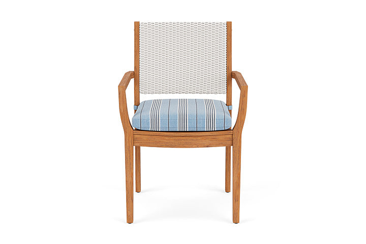 Lloyd Flanders Teak Loom Back Dining Armchair