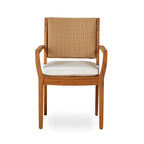 Lloyd Flanders Teak Loom Back Dining Armchair