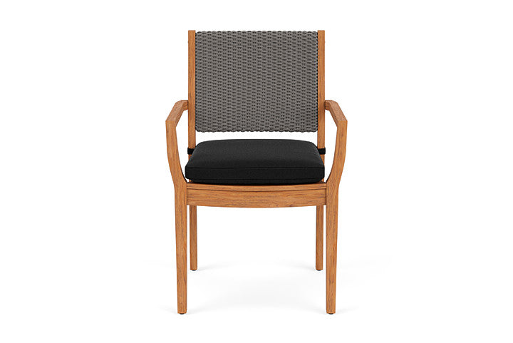 Lloyd Flanders Teak Loom Back Dining Armchair