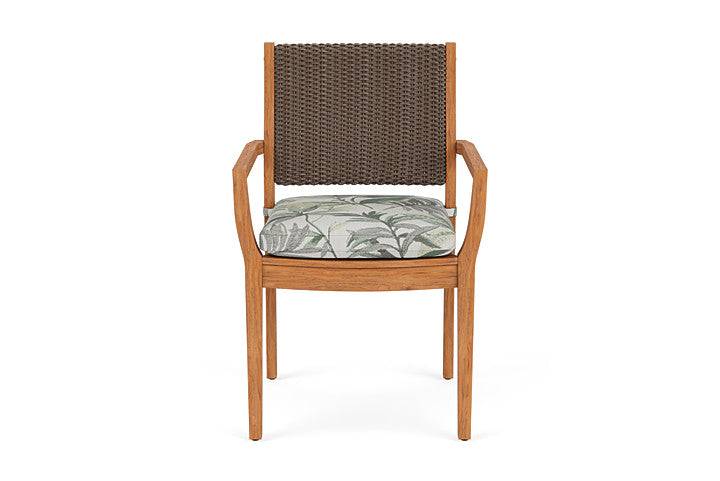 Lloyd Flanders Teak Loom Back Dining Armchair