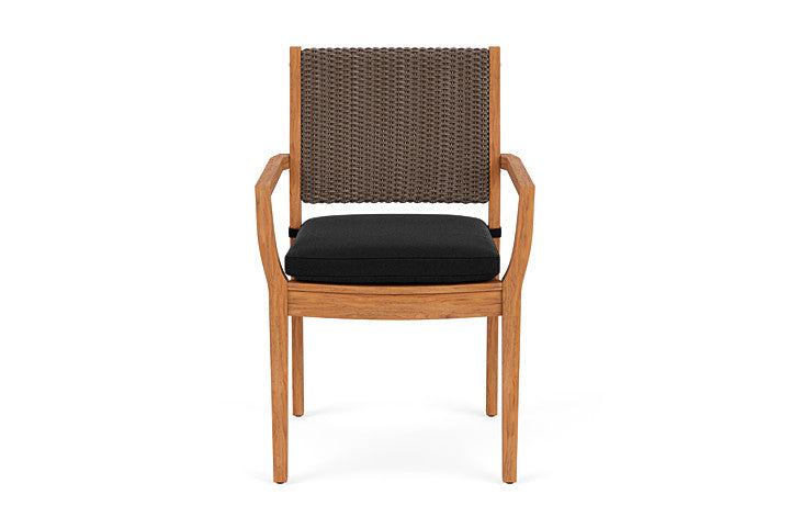 Lloyd Flanders Teak Loom Back Dining Armchair