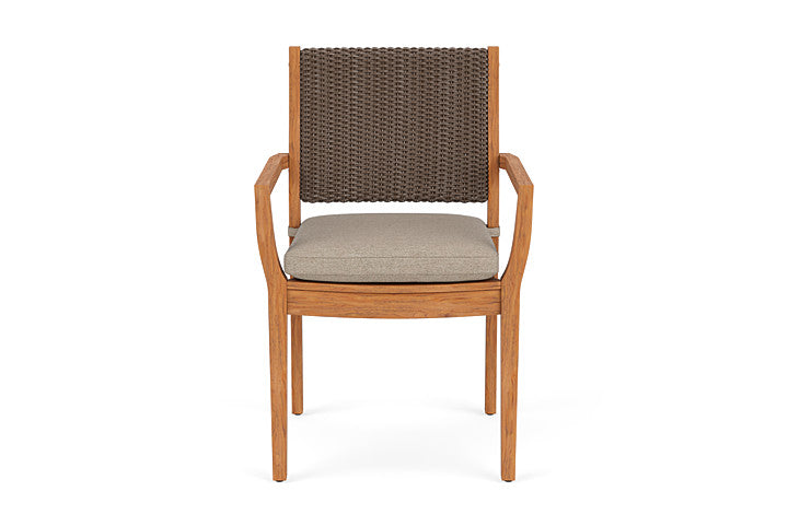 Lloyd Flanders Teak Loom Back Dining Armchair