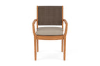 Lloyd Flanders Teak Loom Back Dining Armchair