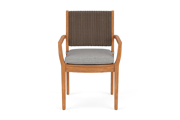 Lloyd Flanders Teak Loom Back Dining Armchair