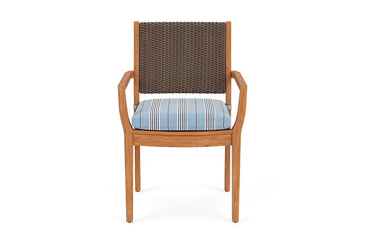 Lloyd Flanders Teak Loom Back Dining Armchair