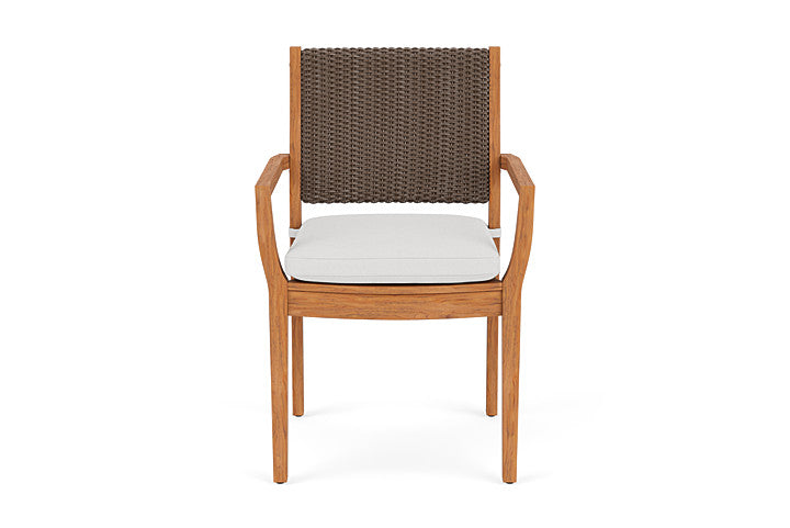Lloyd Flanders Teak Loom Back Dining Armchair