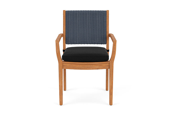 Lloyd Flanders Teak Loom Back Dining Armchair