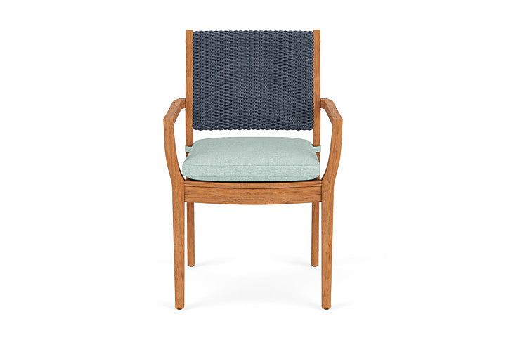 Lloyd Flanders Teak Loom Back Dining Armchair