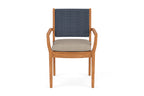 Lloyd Flanders Teak Loom Back Dining Armchair