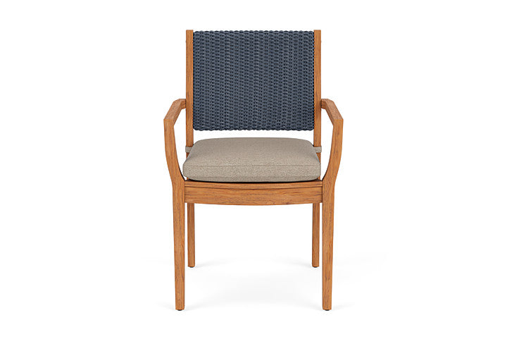 Lloyd Flanders Teak Loom Back Dining Armchair
