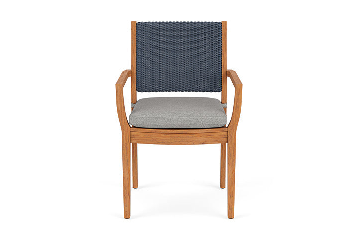 Lloyd Flanders Teak Loom Back Dining Armchair
