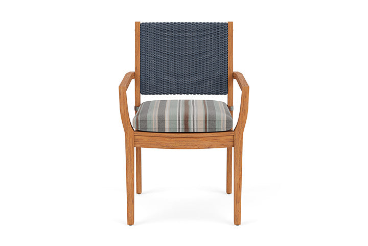 Lloyd Flanders Teak Loom Back Dining Armchair