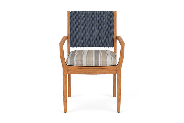 Lloyd Flanders Teak Loom Back Dining Armchair