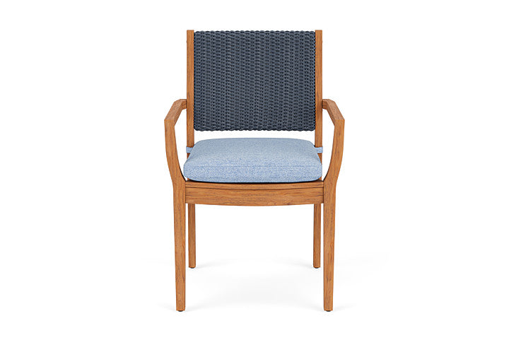Lloyd Flanders Teak Loom Back Dining Armchair