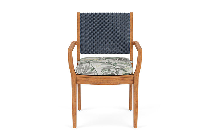 Lloyd Flanders Teak Loom Back Dining Armchair