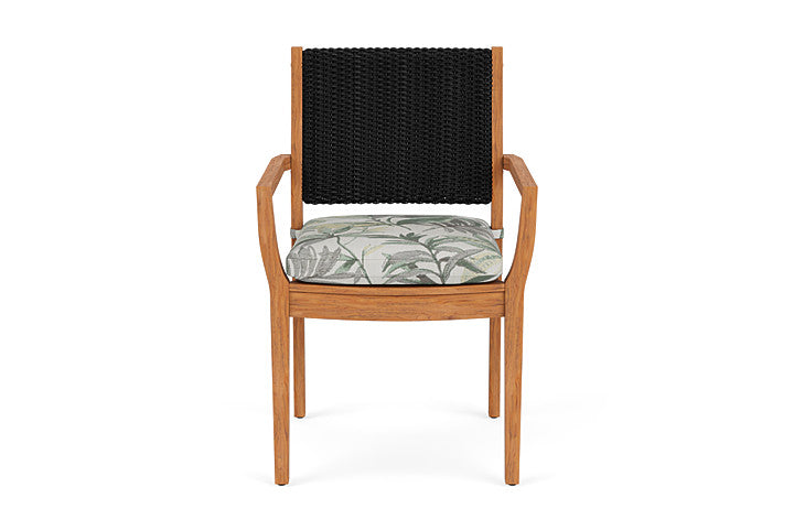 Lloyd Flanders Teak Loom Back Dining Armchair