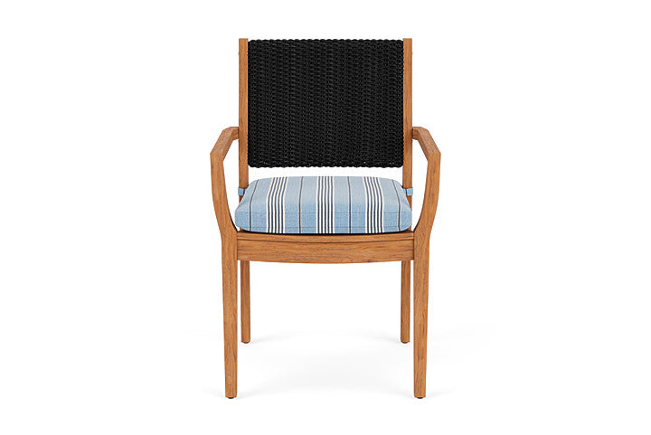 Lloyd Flanders Teak Loom Back Dining Armchair