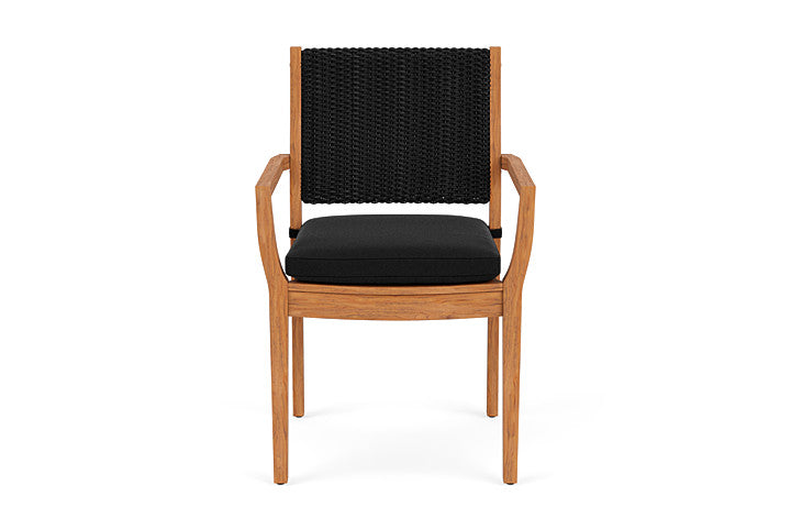 Lloyd Flanders Teak Loom Back Dining Armchair
