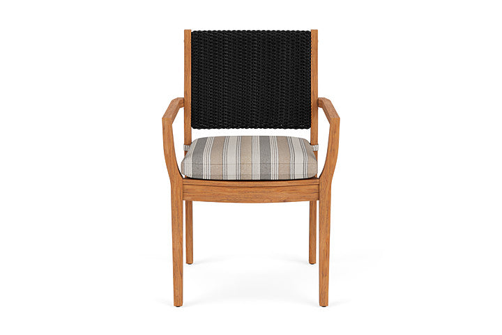 Lloyd Flanders Teak Loom Back Dining Armchair