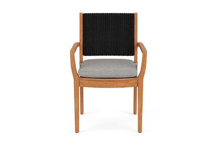 Lloyd Flanders Teak Loom Back Dining Armchair