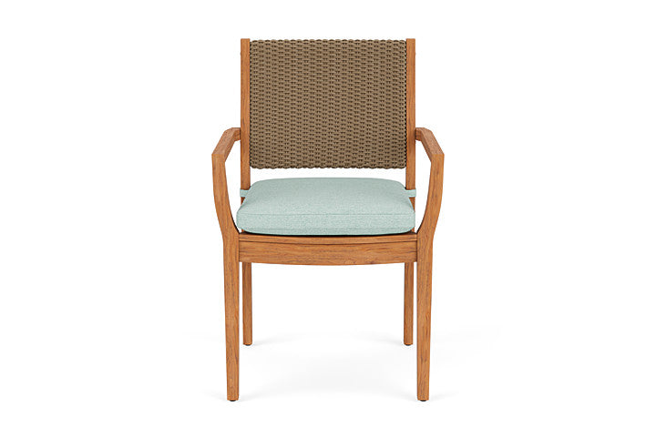 Lloyd Flanders Teak Loom Back Dining Armchair