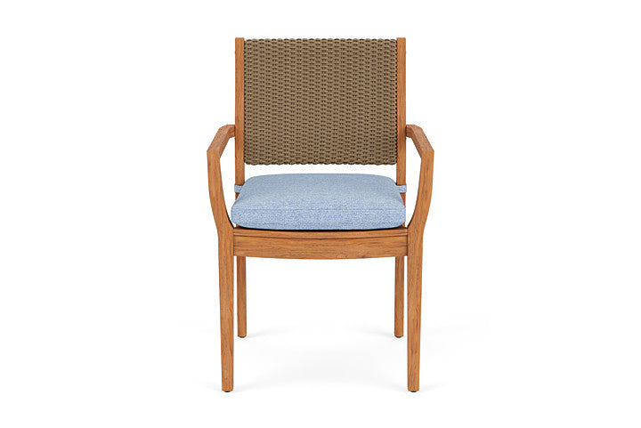 Lloyd Flanders Teak Loom Back Dining Armchair