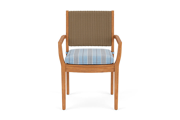Lloyd Flanders Teak Loom Back Dining Armchair