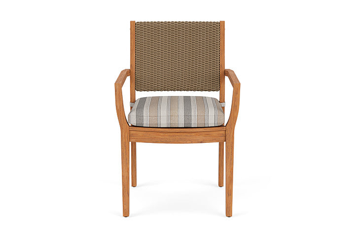Lloyd Flanders Teak Loom Back Dining Armchair