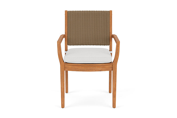 Lloyd Flanders Teak Loom Back Dining Armchair