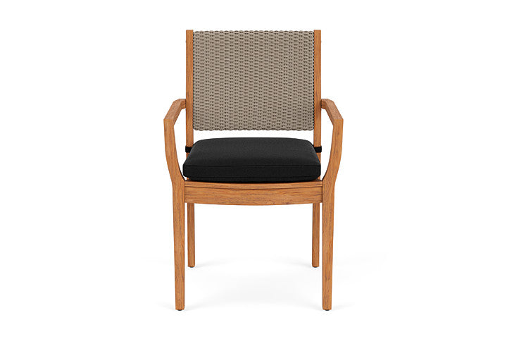 Lloyd Flanders Teak Loom Back Dining Armchair