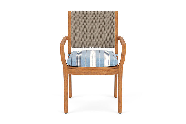 Lloyd Flanders Teak Loom Back Dining Armchair