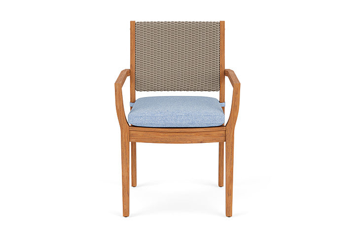 Lloyd Flanders Teak Loom Back Dining Armchair