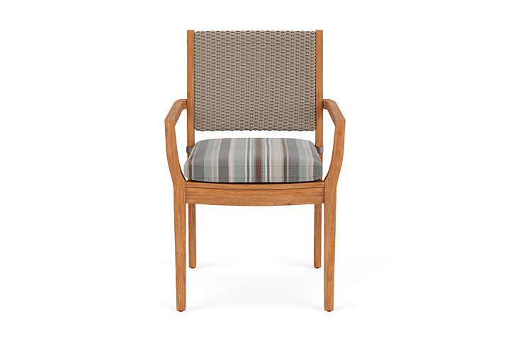 Lloyd Flanders Teak Loom Back Dining Armchair