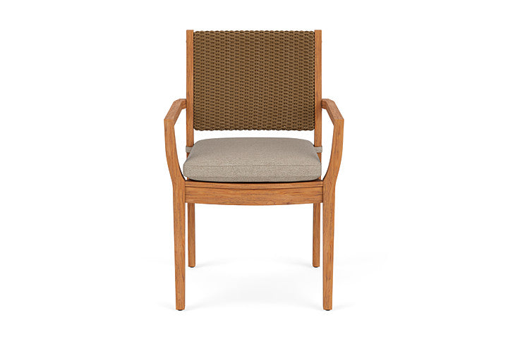 Lloyd Flanders Teak Loom Back Dining Armchair