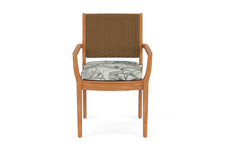 Lloyd Flanders Teak Loom Back Dining Armchair