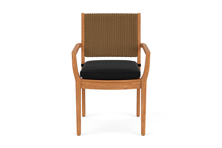 Lloyd Flanders Teak Loom Back Dining Armchair