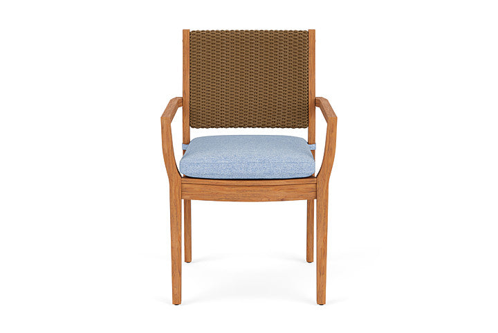 Lloyd Flanders Teak Loom Back Dining Armchair