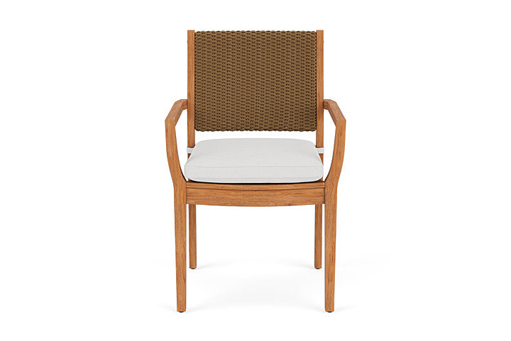 Lloyd Flanders Teak Loom Back Dining Armchair