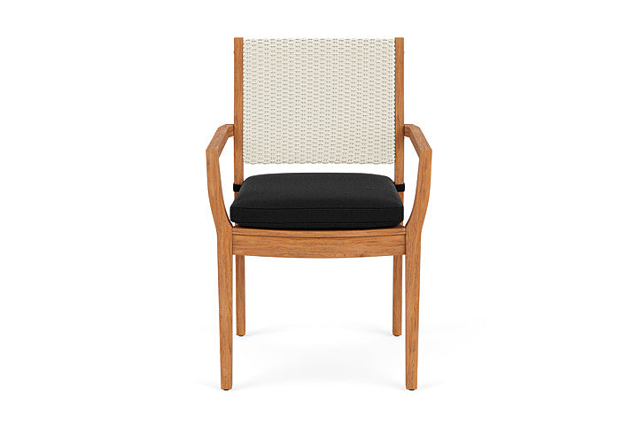 Lloyd Flanders Teak Loom Back Dining Armchair