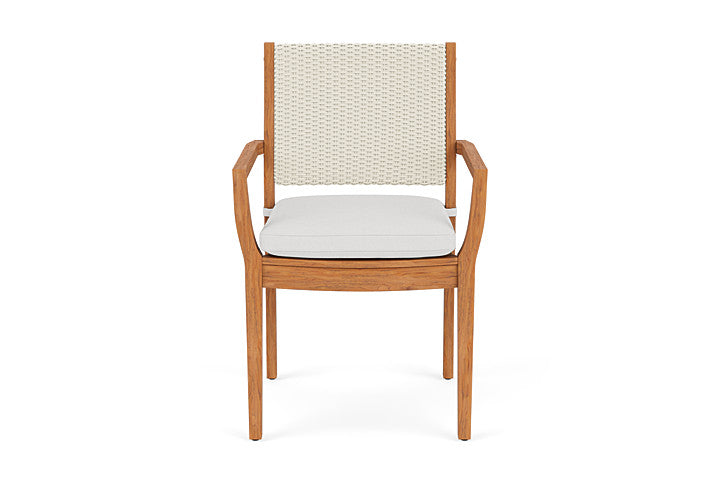 Lloyd Flanders Teak Loom Back Dining Armchair