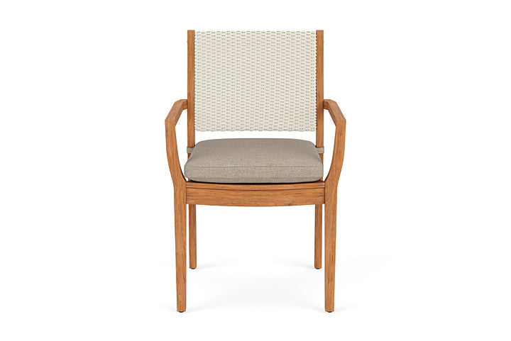 Lloyd Flanders Teak Loom Back Dining Armchair