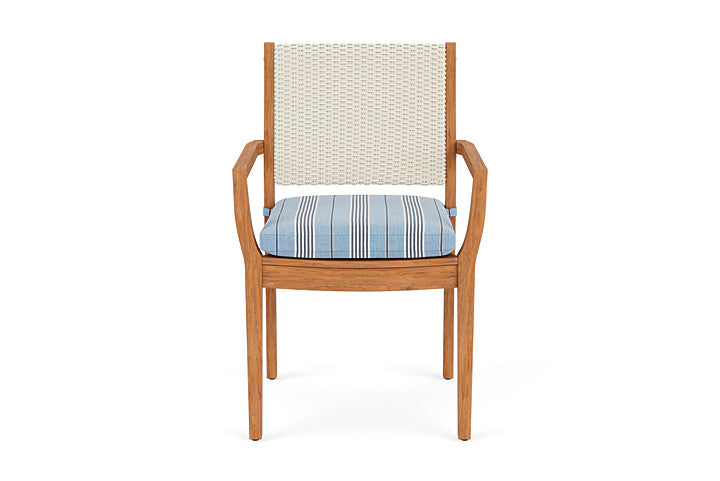 Lloyd Flanders Teak Loom Back Dining Armchair